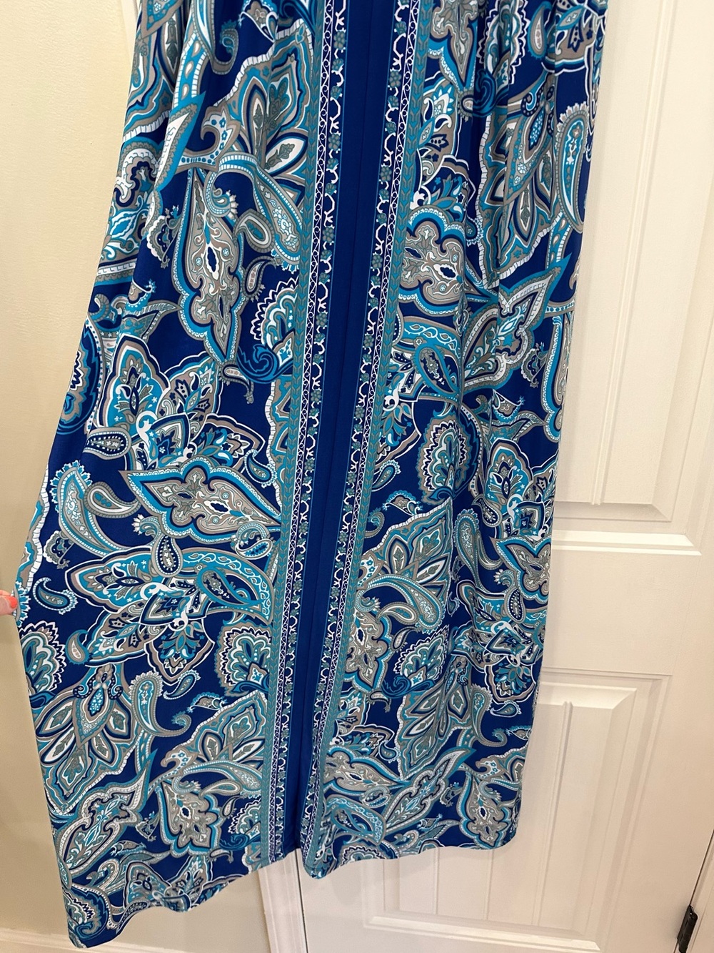 INC International Concepts Sleeveless Blue Paisley Maxi Dress M - Picture 2 of 7